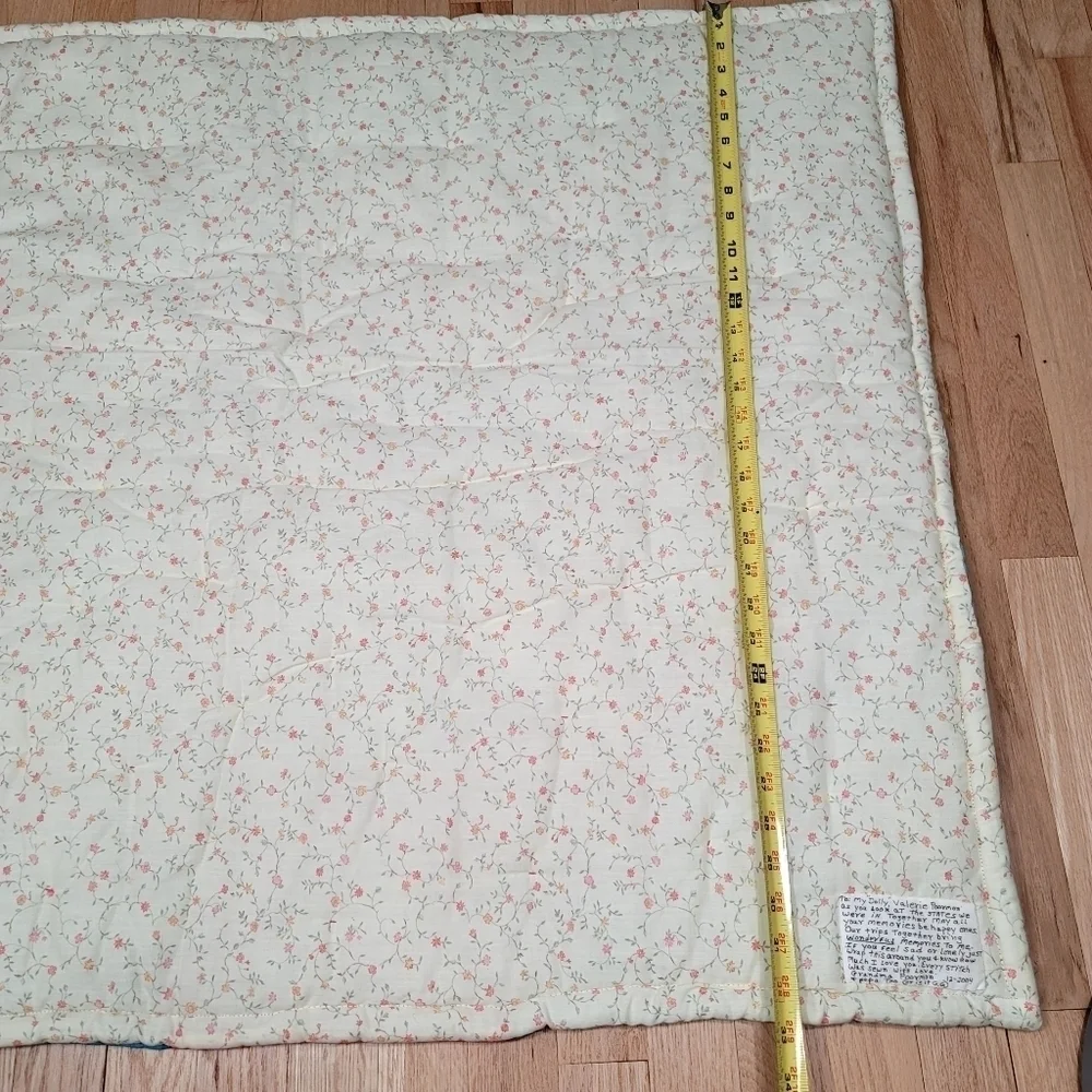 Vintage Handmade United States Map State Characteristics Quilt Floral Historical